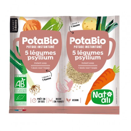 Potage instantané 5 légumes - psyllium BIO - sachet 2x8.5g