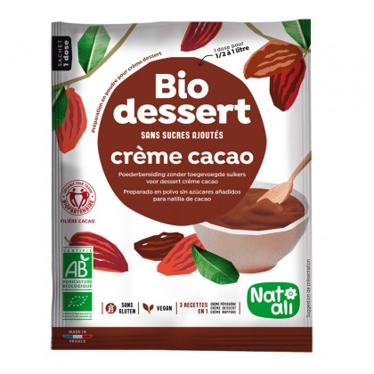 Préparation en poudre pour crème dessert cacao sans sucres ajoutés - sachet 45g