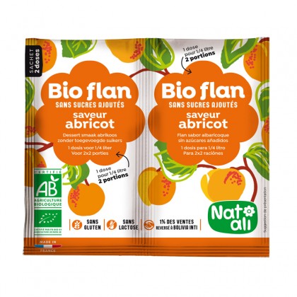 Préparation en poudre pour entremets saveur abricot sans sucres ajoutés - sachet 2x4g