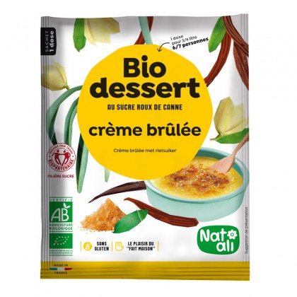 Préparation en poudre BIO au sucre de canne pour crème brûlée - sachet 80g 